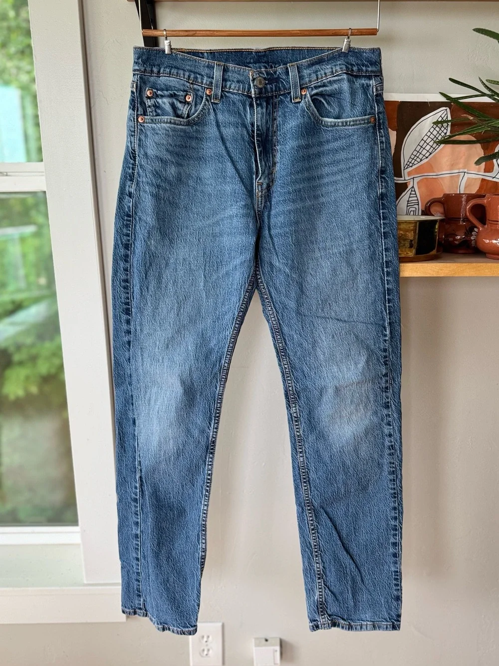 Levi’s 505 Medium Blue Straight Leg Denim Jeans Size 30 x 32